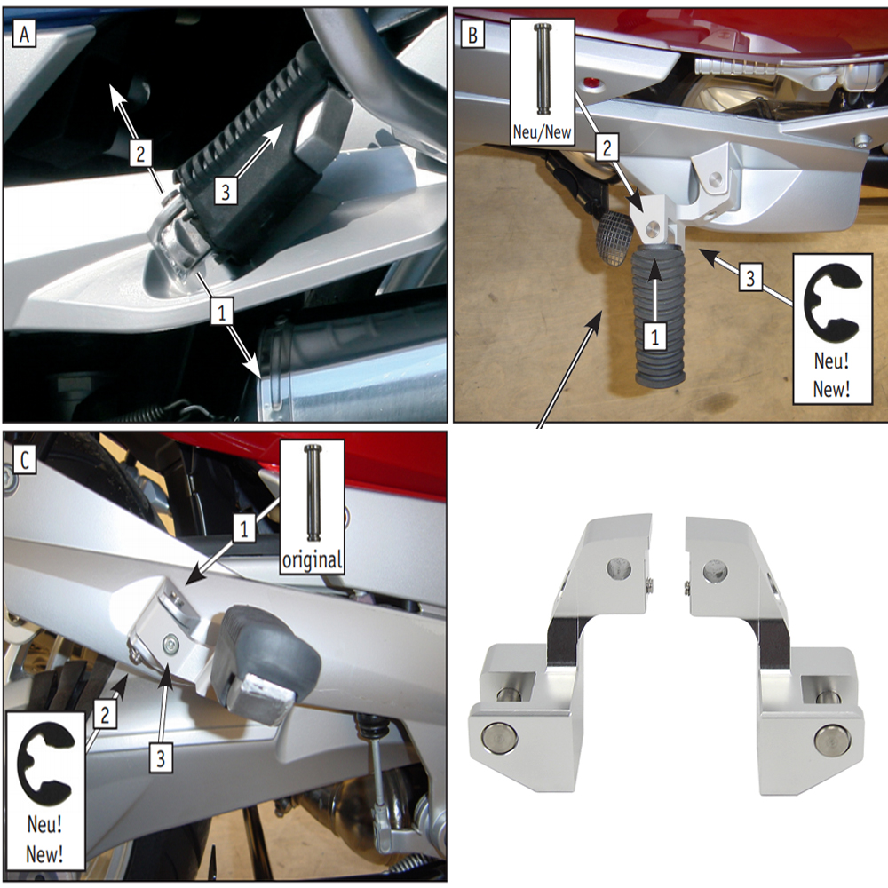 NEW R 1200 1250 RT Motorcycle Foot Peg Lowering Kits Passenger Footrest For new R1200RT 2005-2013 R1200RT LC 2014 - 2025 2021 R1250RT