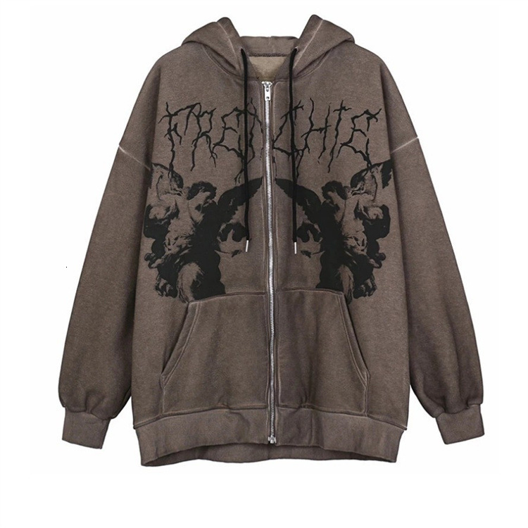 Designer street fashion printed hoodie for both men and women, casual loose hooded cardigan