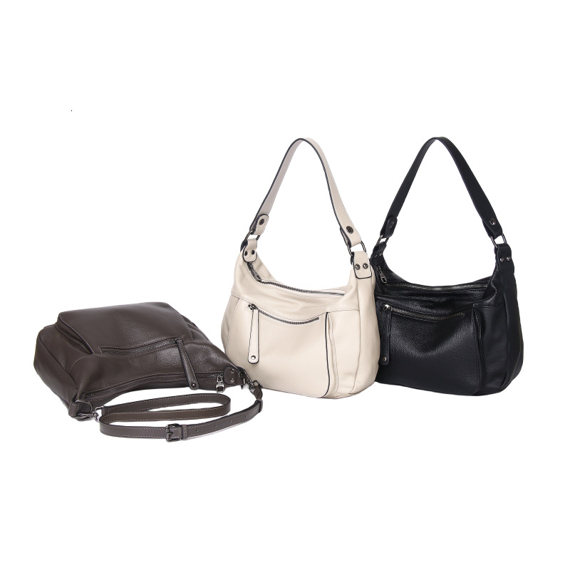 Fashion Genuine Leather Shoulder Bags Casual Versatile Cross Body Handbags Purses Cowhide Women Bag Genuine Leather Zipper Style Check BagVoyage