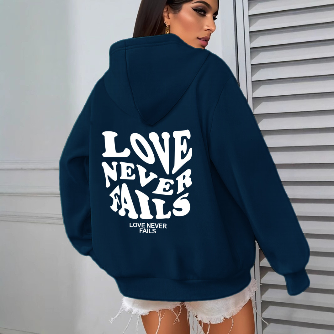 Designer hot selling women's versatile casual fashion LOVE pullover loose hooded sweatshirt