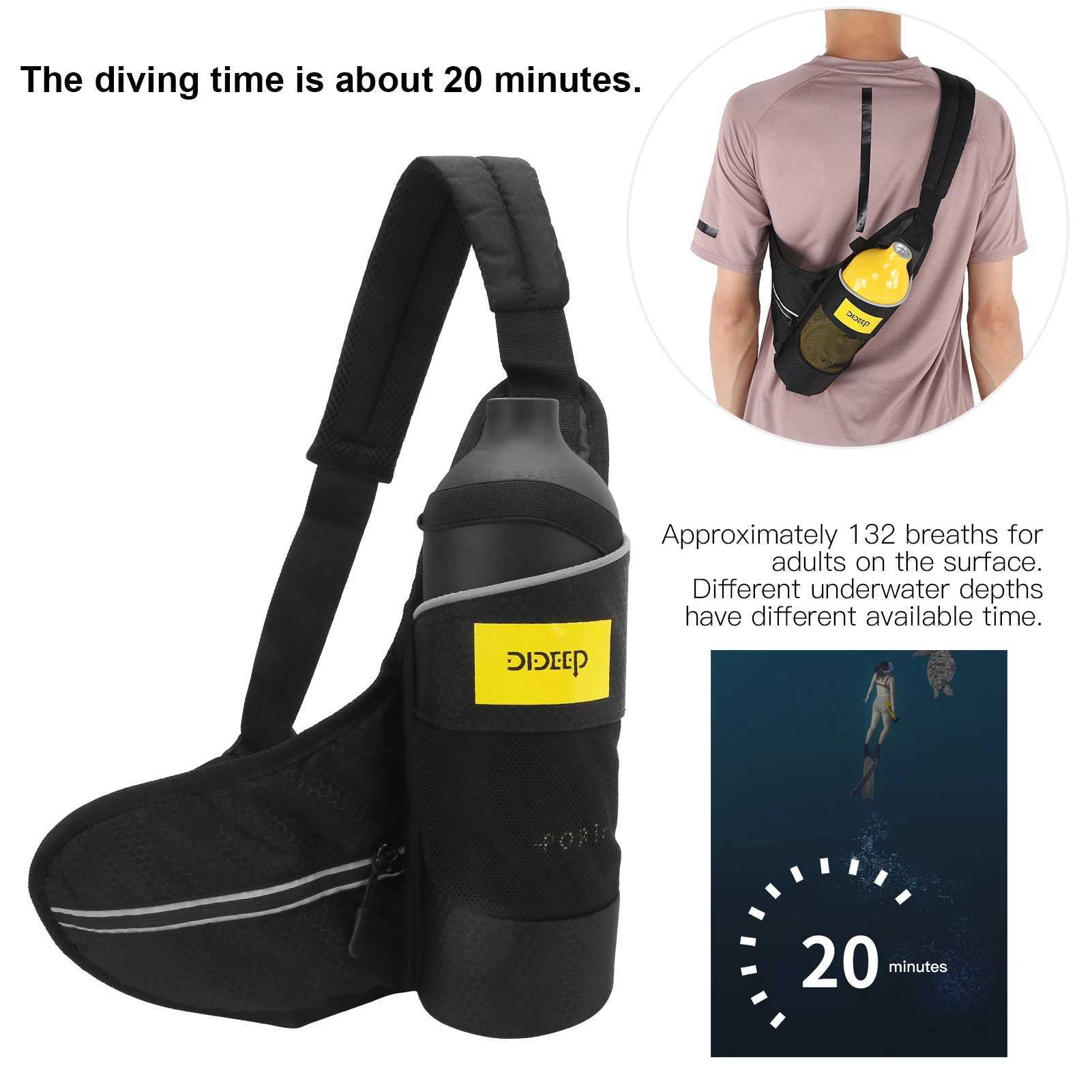 1L DIDEEP 1L Mini Diving Kit with Breathing/Rayleigh Valve/Belt/Diving Goggs Oxygen Diving Kit W241109