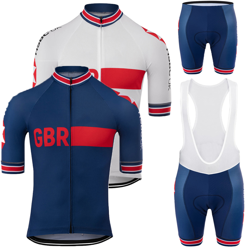 Great Britain Cycling Jersey Set UK National Team Cycling Clothing Men MTB Road Bike Shirts Suit Bicycle Bib Shorts Maillot