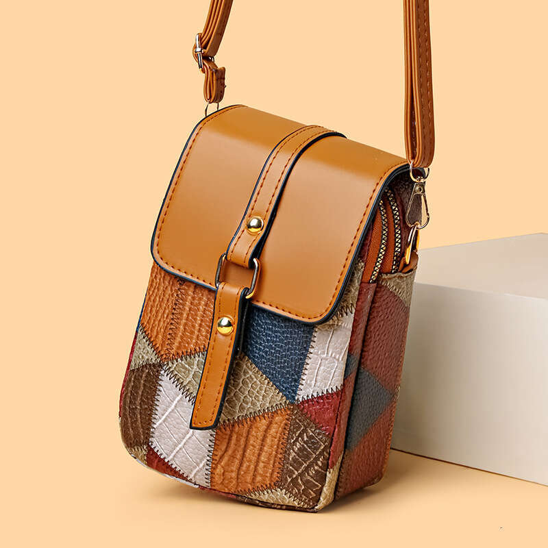 Straight PU soft leather simple texture crossbody shoulder trendy casual lightweight fashion versatile small square bag