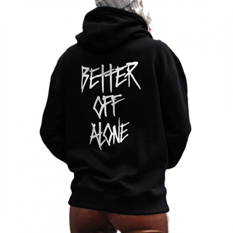 Designer's hot selling new letter pattern printed casual and fashionable hooded women's hoodie with off shoulder sleeves