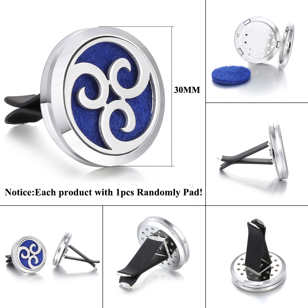 Aromatherapy Jewelry Diffuser Pendant Locket Crystal Car Air Freshener Vent Clip Perfume Essential Oil Diffuser Necklace Pendant
