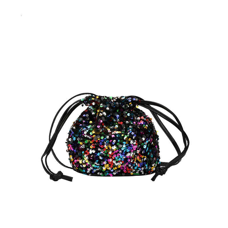 Quality sequin drawstring bucket for women's autumn new trendy and casual versatile single shoulder crossbody bag