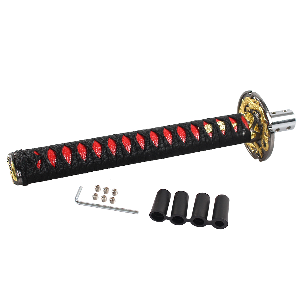 26cm Universal new Katana Samurai Sword Gear Shift Knob Warrior Series Manual Stick 2025 Shift Knob with 4 Adapters Fits Most Vehicles