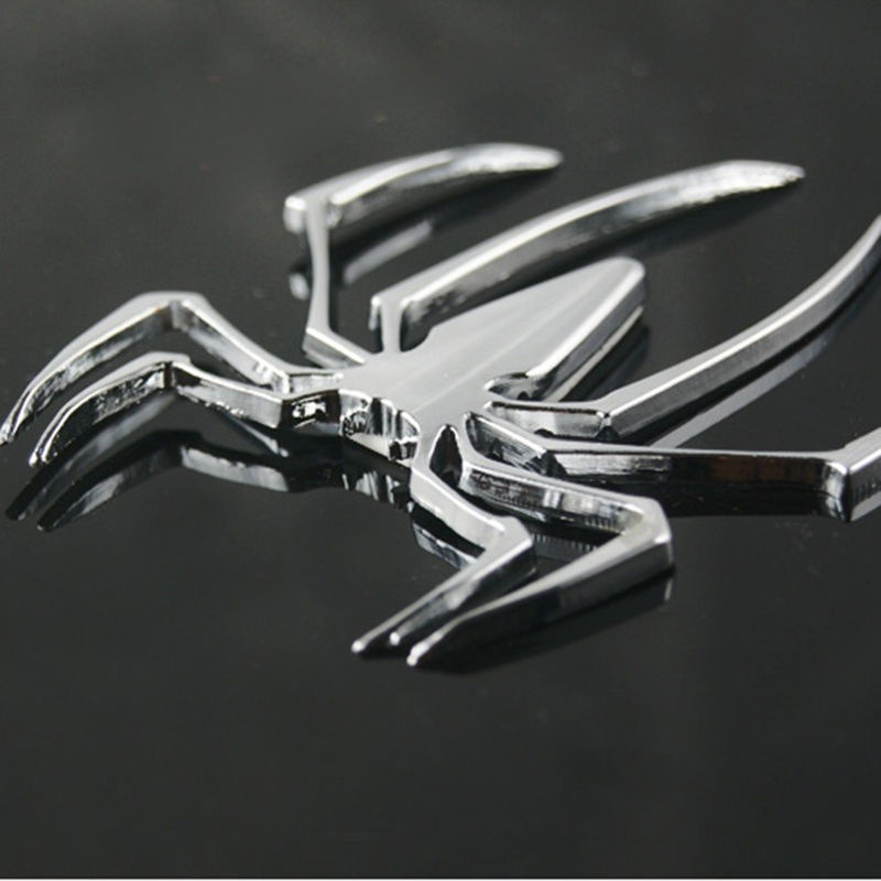 Car Stickers Metal 2025 3D Spider Car Gold/Sier Car Styling Accessories new Metal Sticker Chrome Spider Badge Emblem