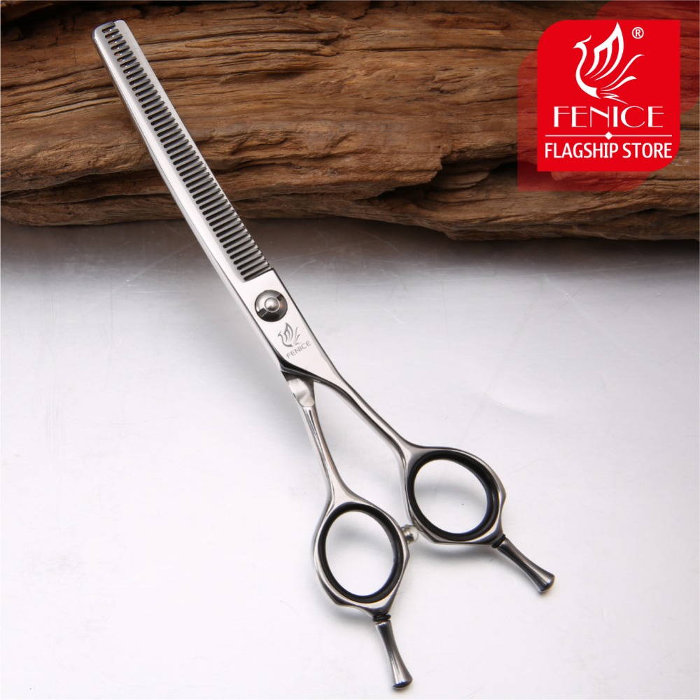 Fenice 6.5 Inch High-End Professional Pet Dog Grooming Scissors Curved Thinner Scissors Shears Thinning Rate 75%&30%