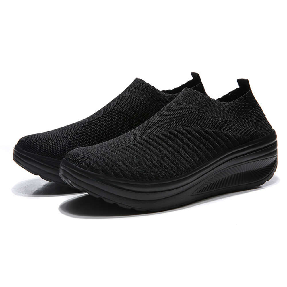 Thick Soled Women's Single Fly Woven Mesh Surface Lazy Flat Bottomed Rocking Comfortable Socks Shoes, Jinjiang ddmythur