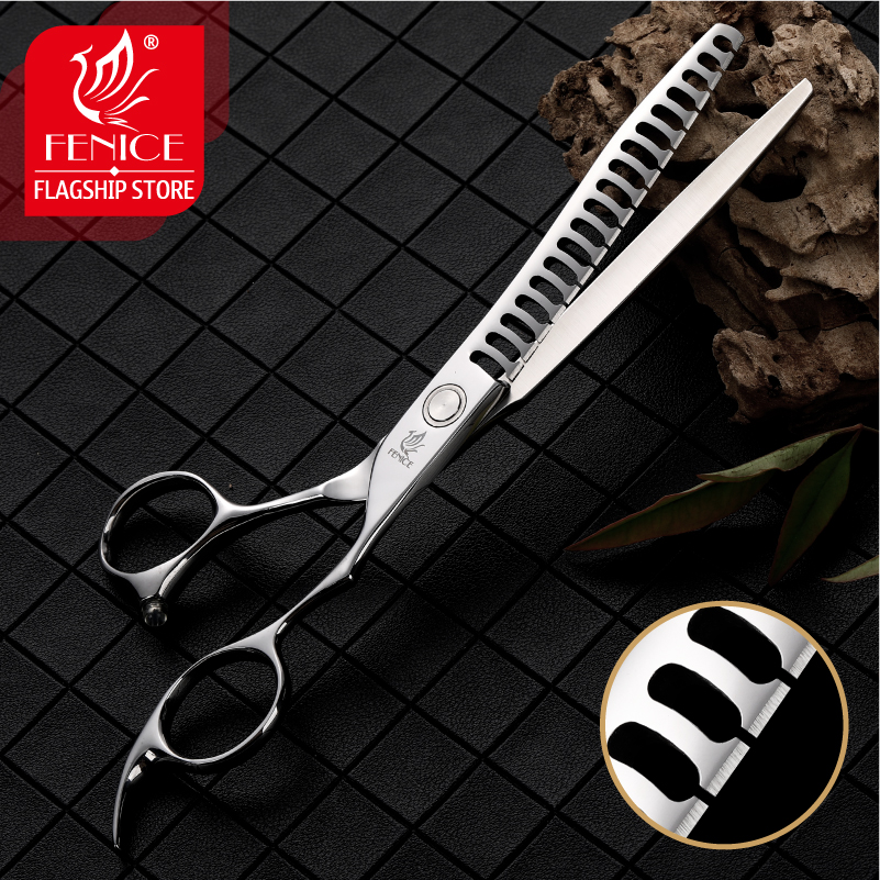 Fenice 7 inch Professional Pet Scissors Dog Grooming Scissors Thinning Shears Thinning Rate about 75%