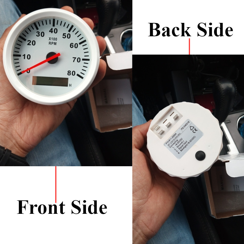 8000 rpm Tachometer Boat Car Marine Tacho meter with LCD Hourmeter Car Tachometer with red backlight 12V boat accessories marine