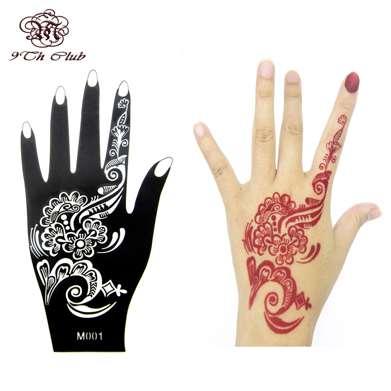 Reusable Temporary Self Adhesive Henna pcs Hand Tattoo Stencil Mehndi Indian Wedding Painting Kit Tools