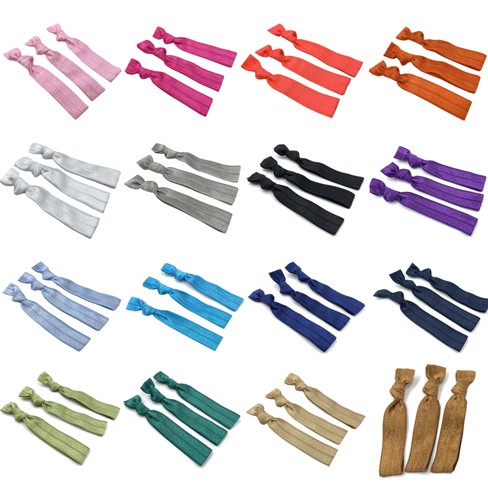 hot sale 50pcs 20 Candy Colors Knotted Ties Wholesale Elastic Hair Band Girls Ponytail Holder Bracelet Wristband DIY Headwear