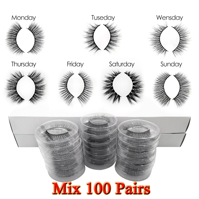 a Mink Wholesale Pairs D Lashes Faux Cils Natural False Eyelashes Makeup Wispy Dramatic maquiagem cilios