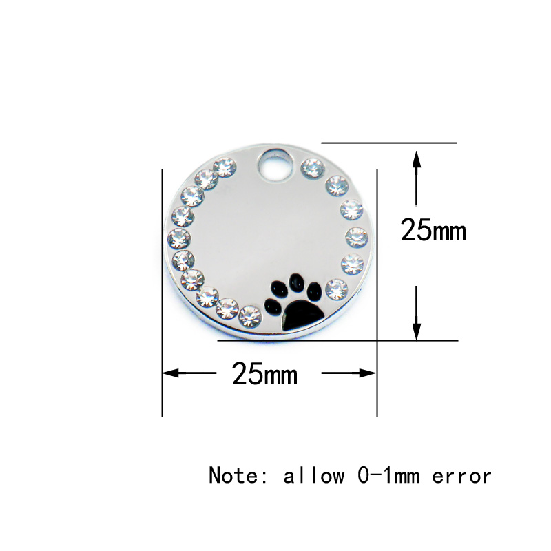 Anti-lost Kitten Puppy Blank Collars Pendant Accessories Rhinestone Engraved Dog Tag Personalized Pet Cat ID Tags