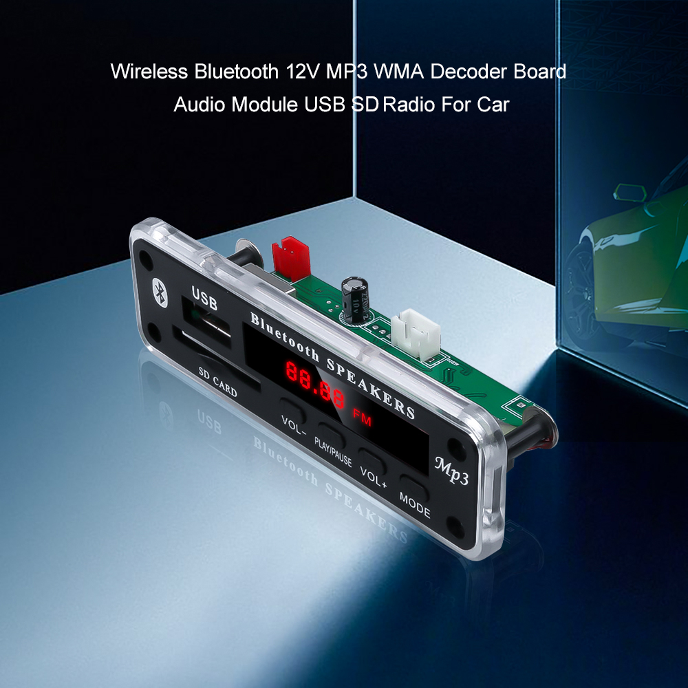 5V~12V SD Card MP3 Decoder Board Music Playing By Bluetooth USB AUX 3.5MM Car MP3 Player Module FM Radio Audio Adapter Receiver
