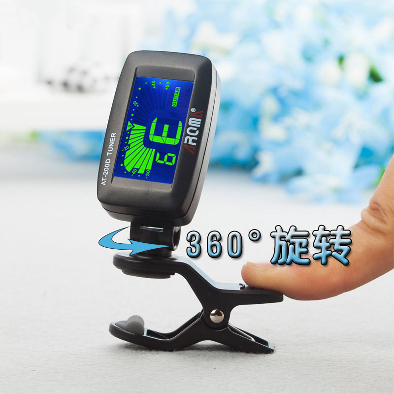 Professional Guitar Tuner Universal Clip On with Digital Chromatic LCD for Acoustic Guitar Bass Ukulele Violin Tuning Tuner