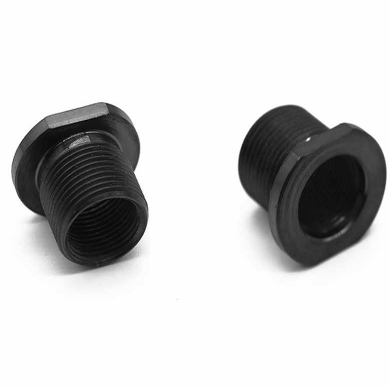 New Black Aluminum 5/8-24 to 1/2-28 adapter fitting 5/8x24 to 1/2x28