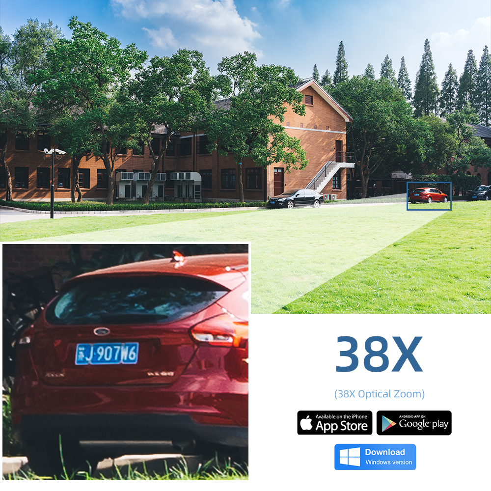 4K NVR POE 8CH With PTZ Camera Kit 5MP Auto Tracking 38X Zoom POE IP Security Camera Set 2 Way Audio CCTV Video Surveillance Kit