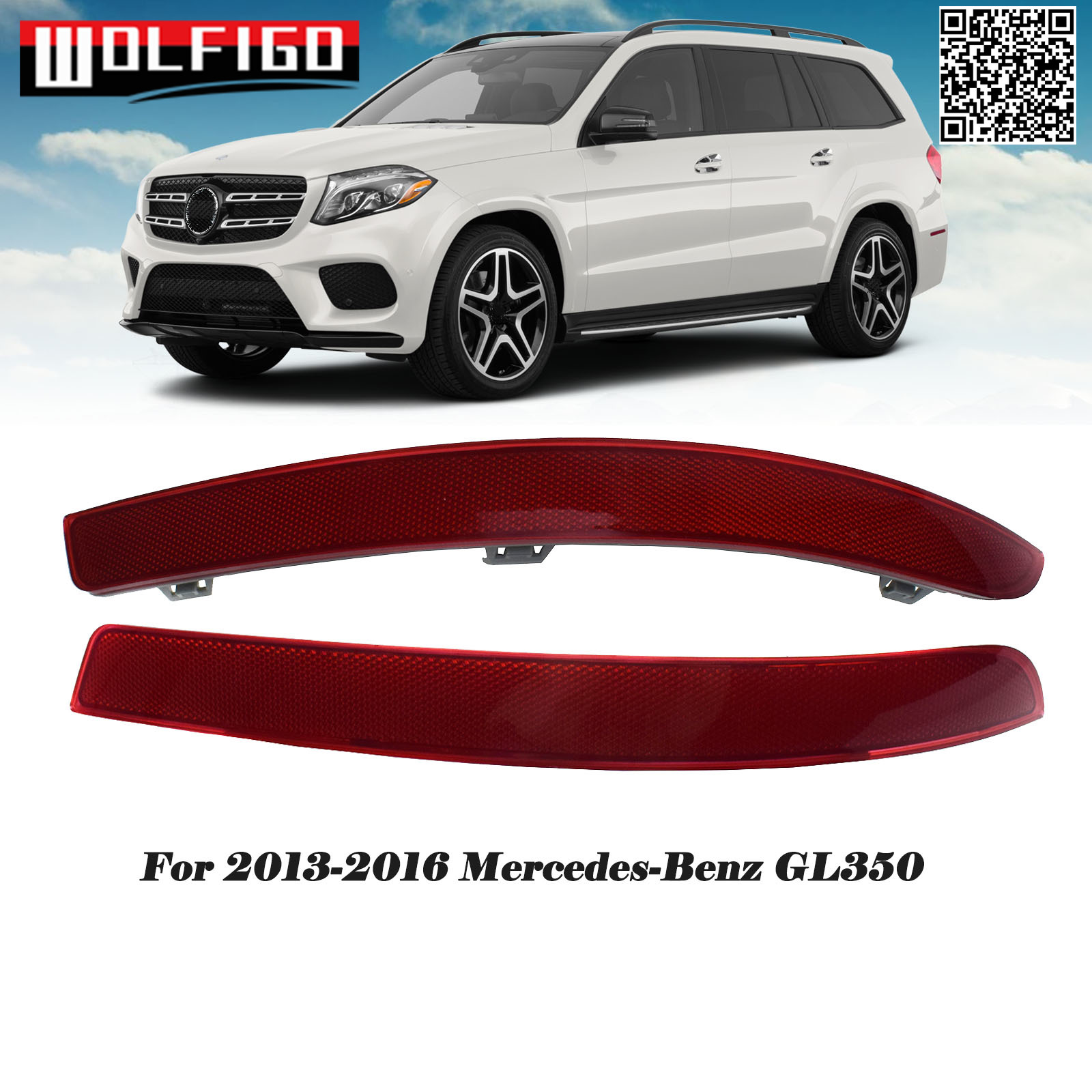 Left Right Fit For 2013-2016 Mercedes-Benz GL X166 320 350 420 450 500 550 63 Rear 2025 Bumper Reflector A1668200374 new A1668200474 New