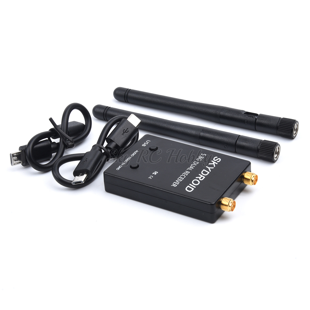 Skydroid Dual Antenna UVC Control OTG 5.8G 150CH Full Channel FPV Receiver with Audio for Android Smartphone RC Drone Parts