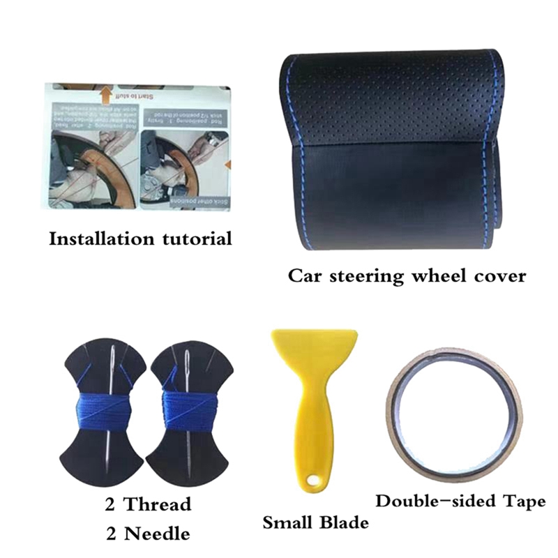 DIY Black Wear-Resistant Faux Leather Car Steering Wheel Cover For Mercedes-Benz Vito III ( W447 ) 2015-2020 Braid