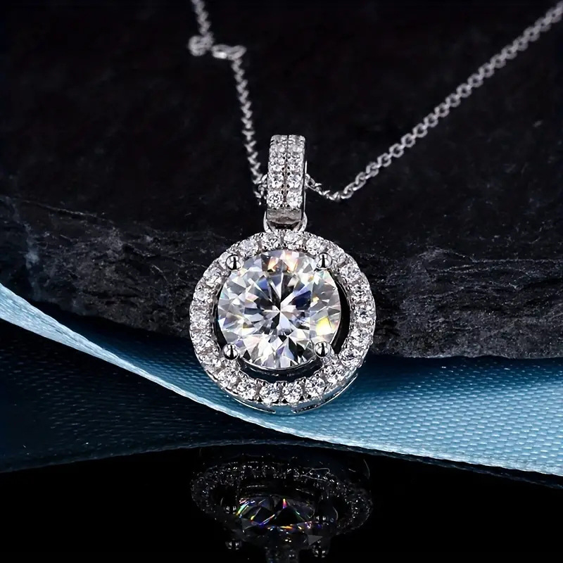 2024 Choucong Top Sell Circle Pendant Simple Fashion Jewelry 925 Sterling Silver Round Cut White 5A Cubic Zircon CZ Diamond Elegant Women Clavicle Nec