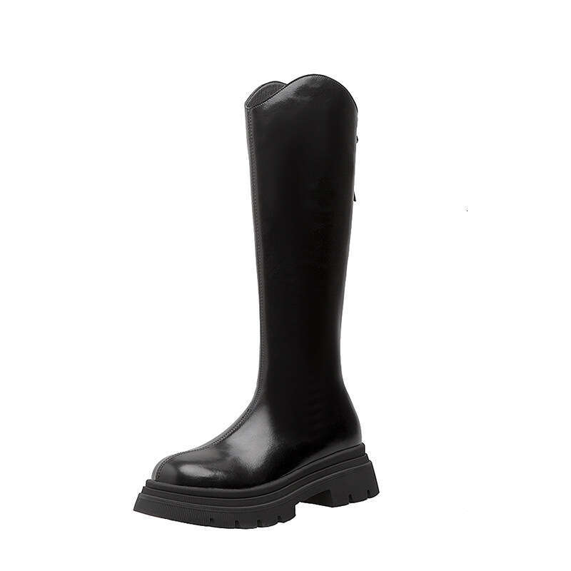 Starlight Square Over The Knee Long For Women Autumn New Versatile, Small Tall, Slim And Heel, Thick Bottom Leather Knight Boots