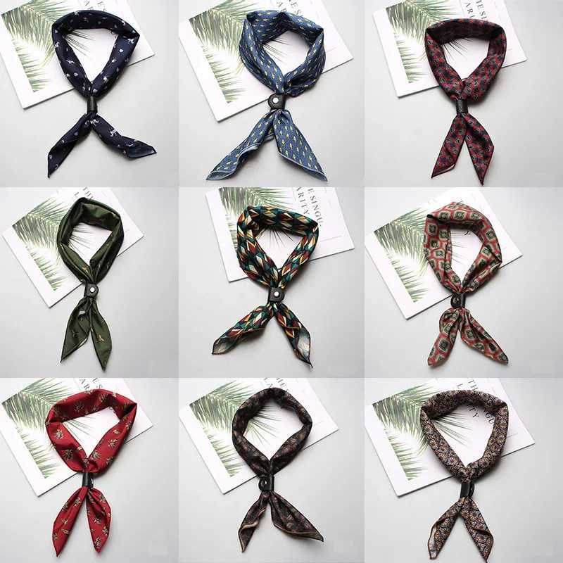 60*60cm Silk Mens Ladies Boys Girls Women Small Square Designer Scarf Men Luxury Accories Ascot Cravat Ties CravatX241109