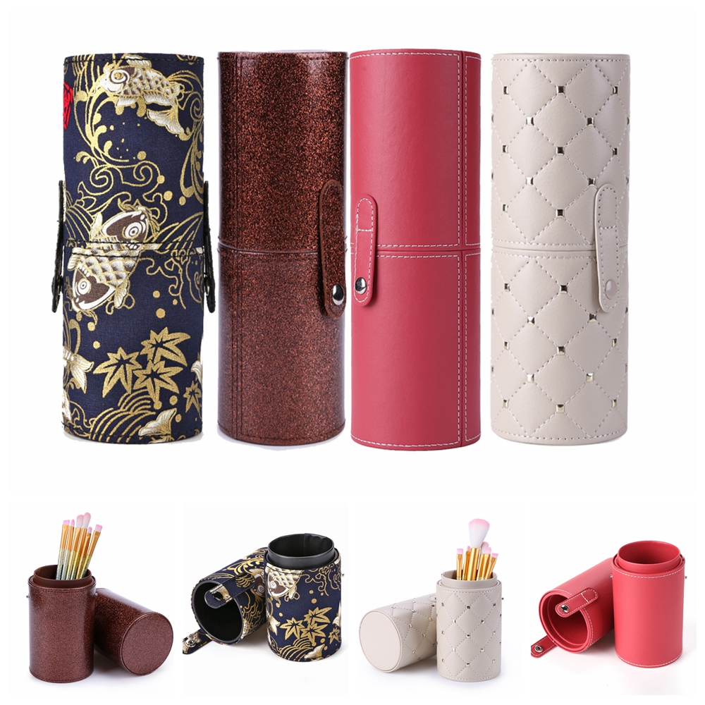 b PU Make Empty CM Leather up Brush Container Bag Holder Travel Cosmetic Brushes Pen Case Storage Organizer Makeup Tools es