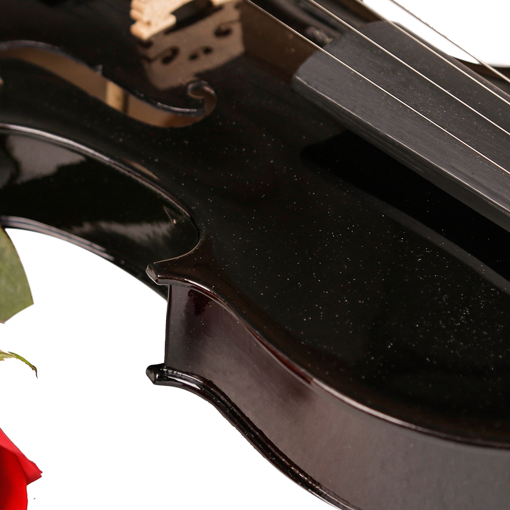 TONGLING Oil Varnish Beginner Black Violin Maple Wood Student Fiddle Violino Bow Shoulder Rest Case