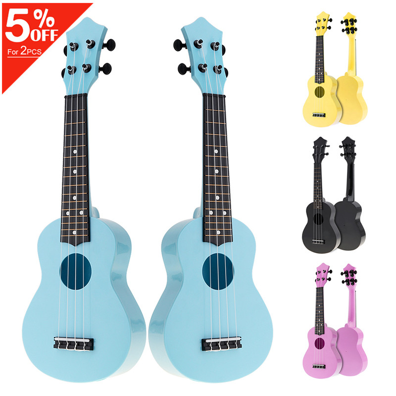 Ukulele 21" Soprano Ukulele 4 Strings Acoustic Colorful Hawaiian Guitar Musical Stringed Instrument for Beginners