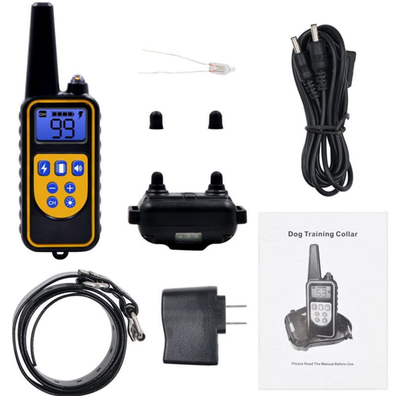 800m Electric Dog Training Collar Waterproof Pet Remote Control Rechargeable with Shock Vibration Sound Ecollar