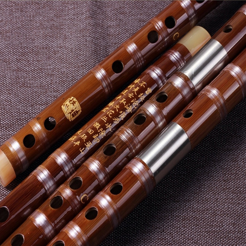 Very good Bamboo flute with Whistle easy to play C D E F G Key Musical Instrument Professional Transverse Flauta brass joints