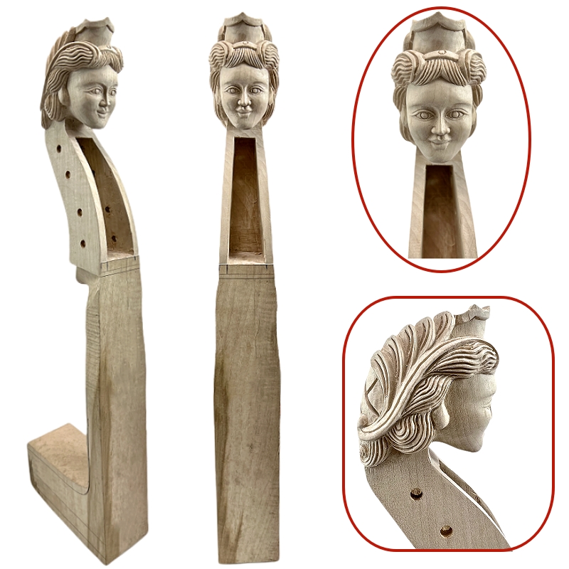 Master Level Hand-Carved 4/4 Cello head neck 4 String,Imported maple carving old man/horse/dragon/woman head,violin parts