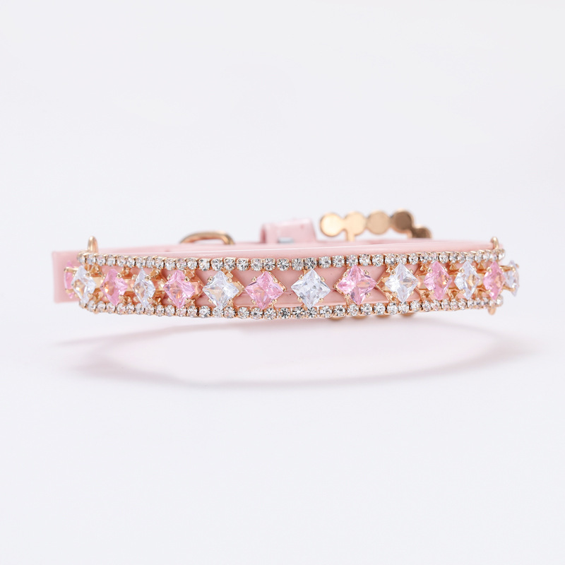 Rhinestones Dog Designer Pearl Necklace Adjustable Neck Strap Bling Diamond Collar For Cat Puppy Accessories 0731