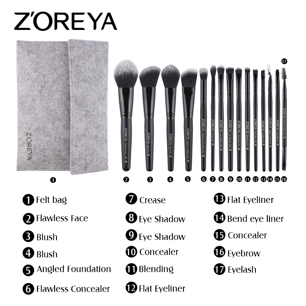 b Brush Professional pcs Makeup ZOREYA Set Many Different Model As Essential Cosmetics Tool
