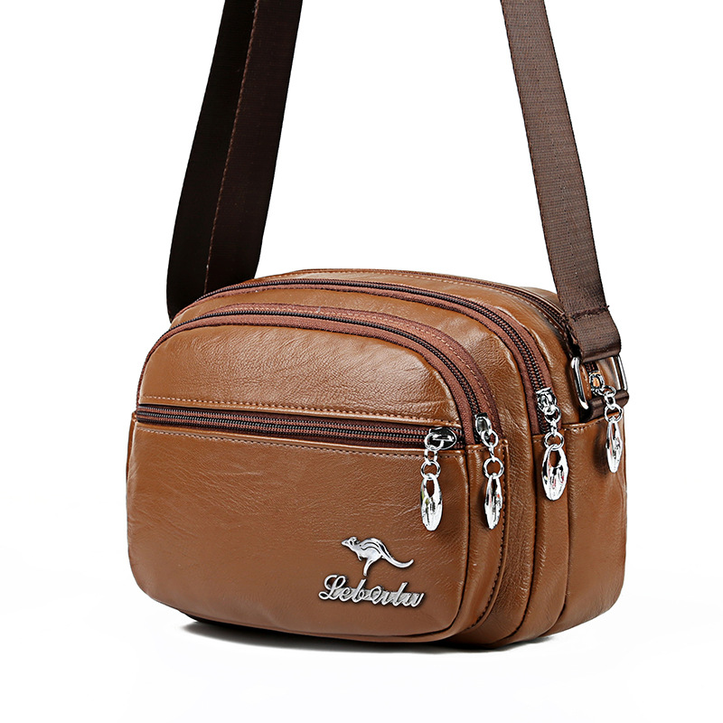 Women Bag PU Shoulder Bag Multi-layer Middle-aged Messenger Crossbody Bag Luxury Brand Handbags Cute side Purse