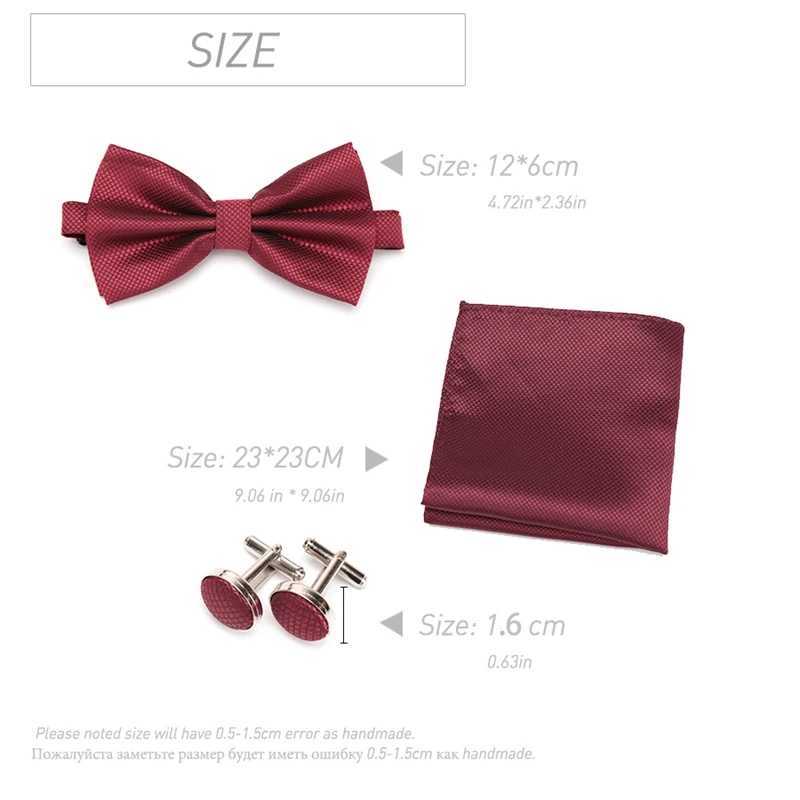 Men Bowtie Set 3pcs Plaids Classic Fashion Wedding Party Formal Cufflinks Bow Tie Handkerchief Cuff Links Lots Three Piece SetX241109