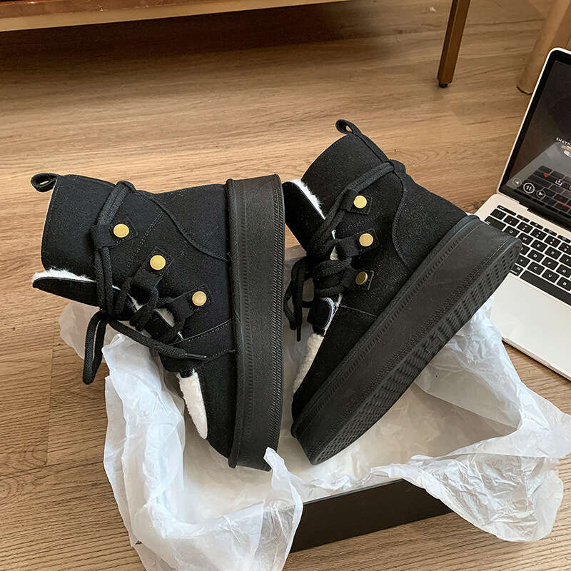 Gu Yun | Thick Soled Snow For Women 2024 New Winter Warm Height Increasing Short Boots With Plush And Thick Anti Slip Cotton Shoes