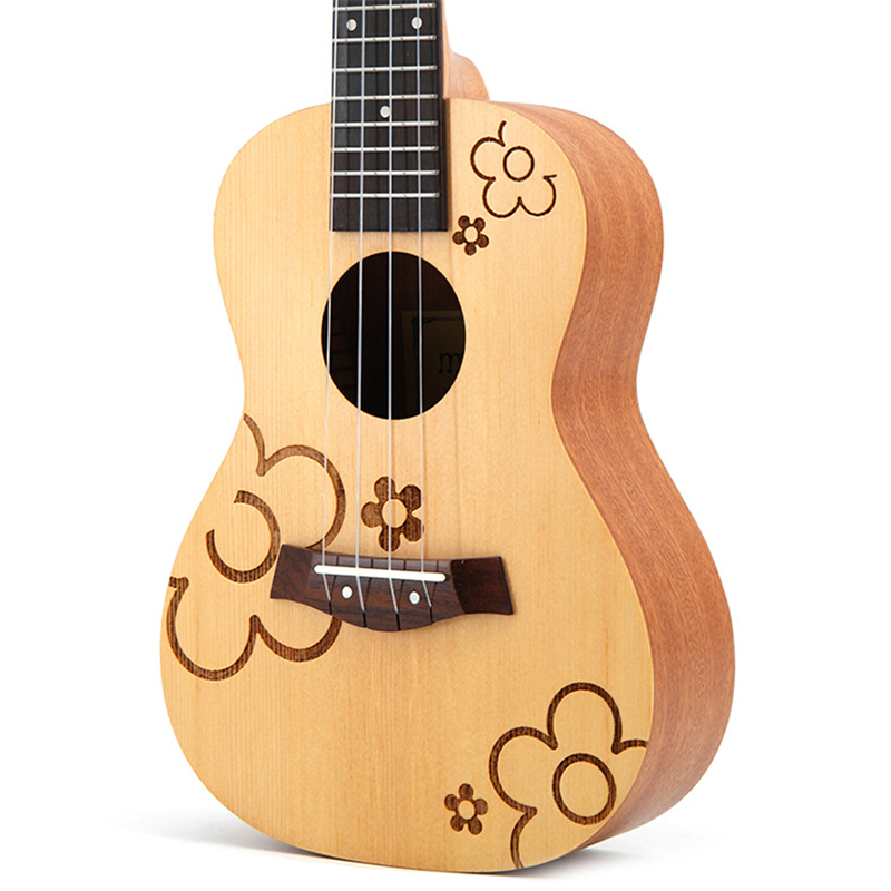 Ukulele 23 Inch Spruce TopConcert Acoustic Mini Hawaiian Guitar 17 Fret 4 Strings Musical Instruments Guitalele Electric Ukulele
