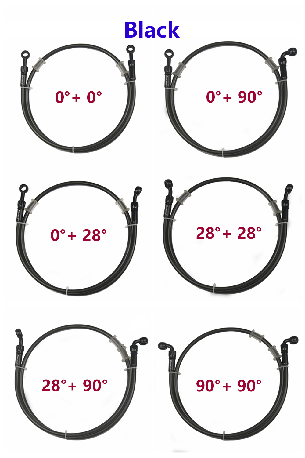 Universal 400mm - 2200mm Motorcycle Hydraulic Brake Hose Line Cable 90-90 degrees new 2025 10mm Banjo Pipe Line Braided oil hose
