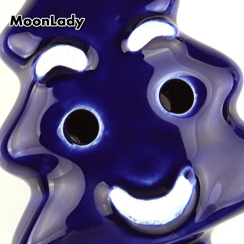4 Colors Ocarina 6 Hole Small Christmas Tree Ocarina Alto C Tone Beginner Ocarina Tourist Souvenir Teaching Toys Ceramic Pendant