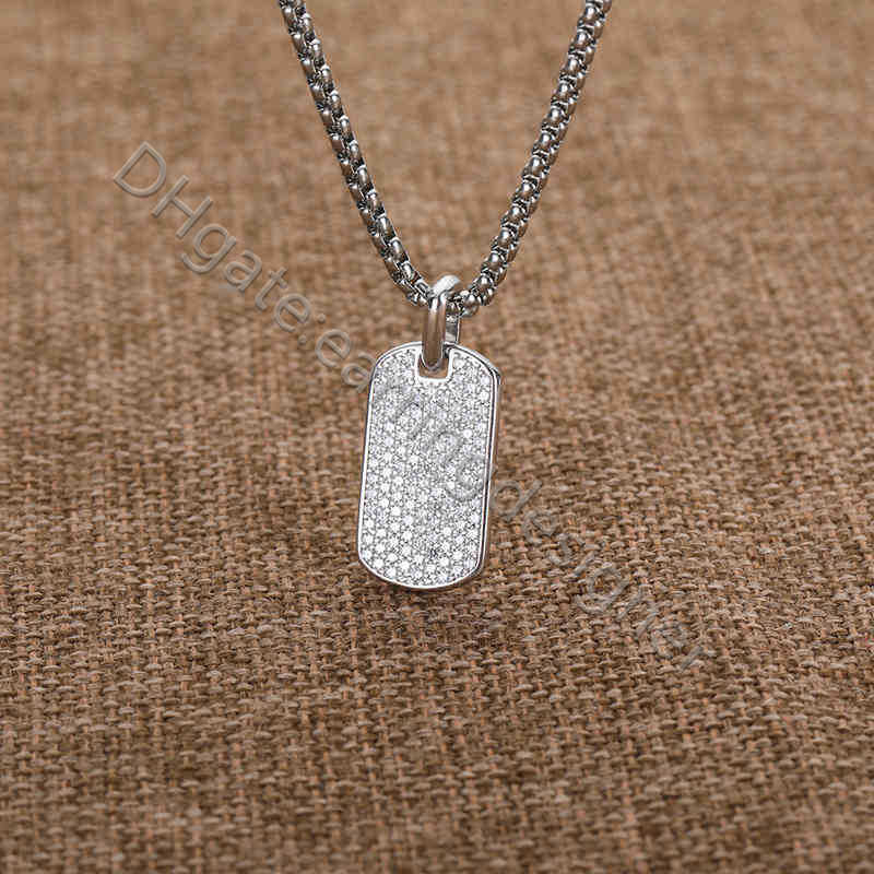 Necklaces Diamond Chevron Pendant Pave Woman Cross Full Men Necklace Zircon Jewelry Dog Tag Necklace Sunflower Peace Medal Bronze