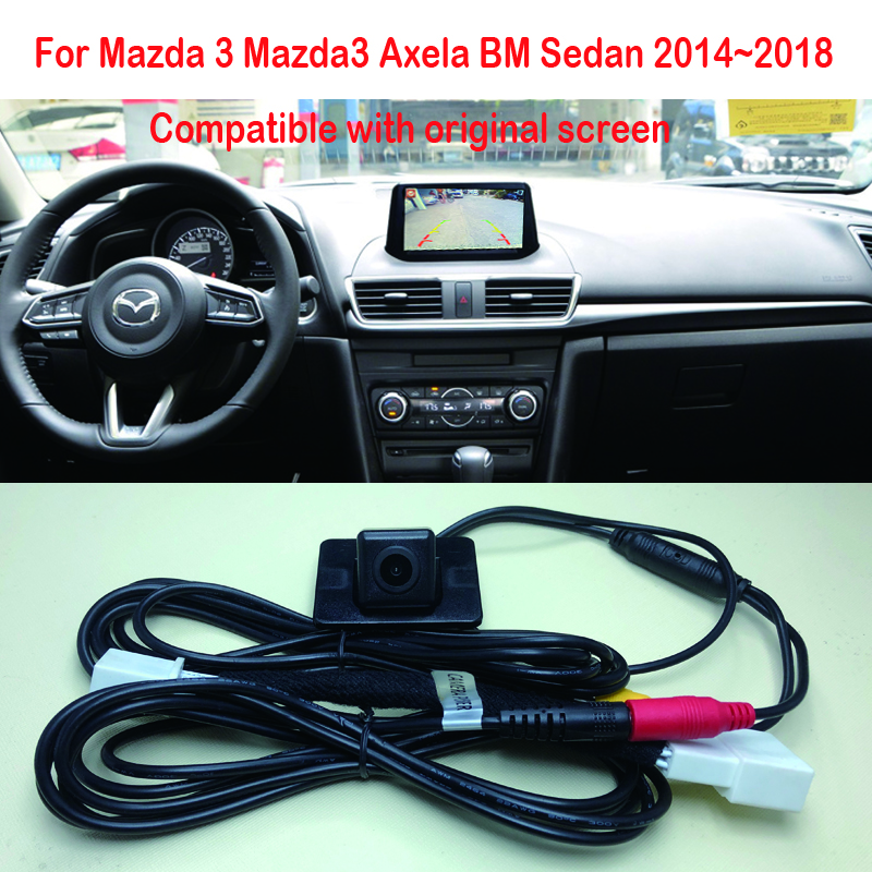 BOQUE For Mazda 3 Mazda3 Axela BM 2025 Sedan 2014~2019 / Car Rear View Reverse Camera Sets / RCA & Original new Screen Compatible