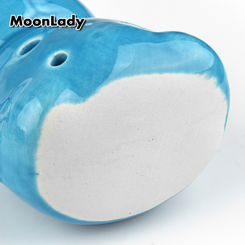 4 Colors Ocarina 6 Hole Bear Small Ocarina Alto C Tone Beginner Ocarina Tourist Souvenir Teaching Toys Ceramic Pendant