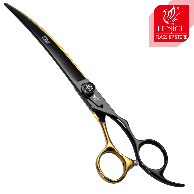 Fenice JP440C Steel 6.5/7/7.5/ 8 Inch Professional Pet Dogs Grooming Scissors Set Straight Curved Thinning Shear Scissors