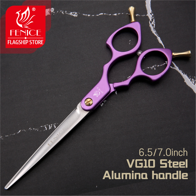 Fenice VG10 Colorful 6.5/7.0 Inch Pet Cutting Scissors for Dog/Cats Grooming Straight Cutter