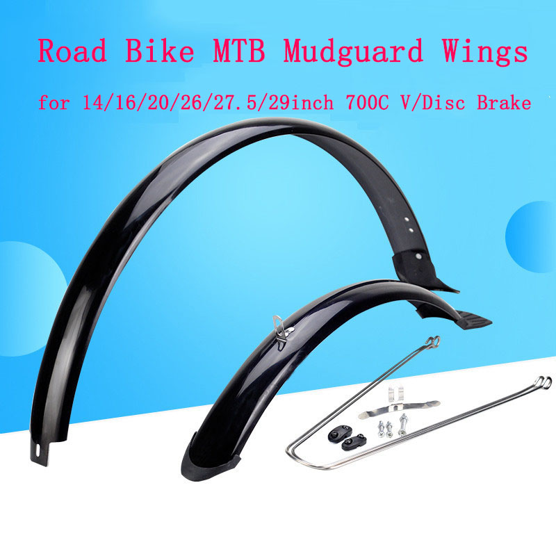 14 16 20 26 27.5 29 Inch 700C Bicycle Mudguard Double Bracing Fender for Mountain Bike MTB Wings Road Bike Front Rear Mud Guard